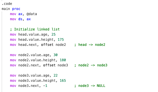 Linked list initialization