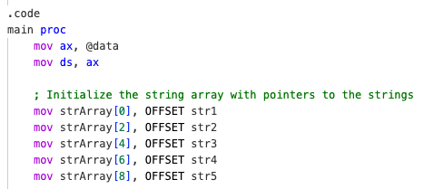 String array pointer initialization