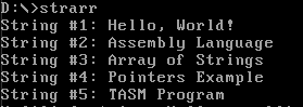 DOS string array output